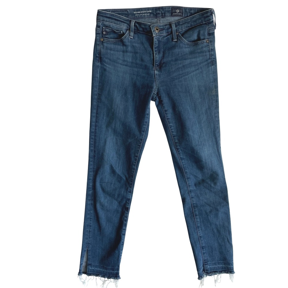 AG Adriano Goldschmied Mid‎ Rise Stevie Capri Jeans Womens Size 25 Denim